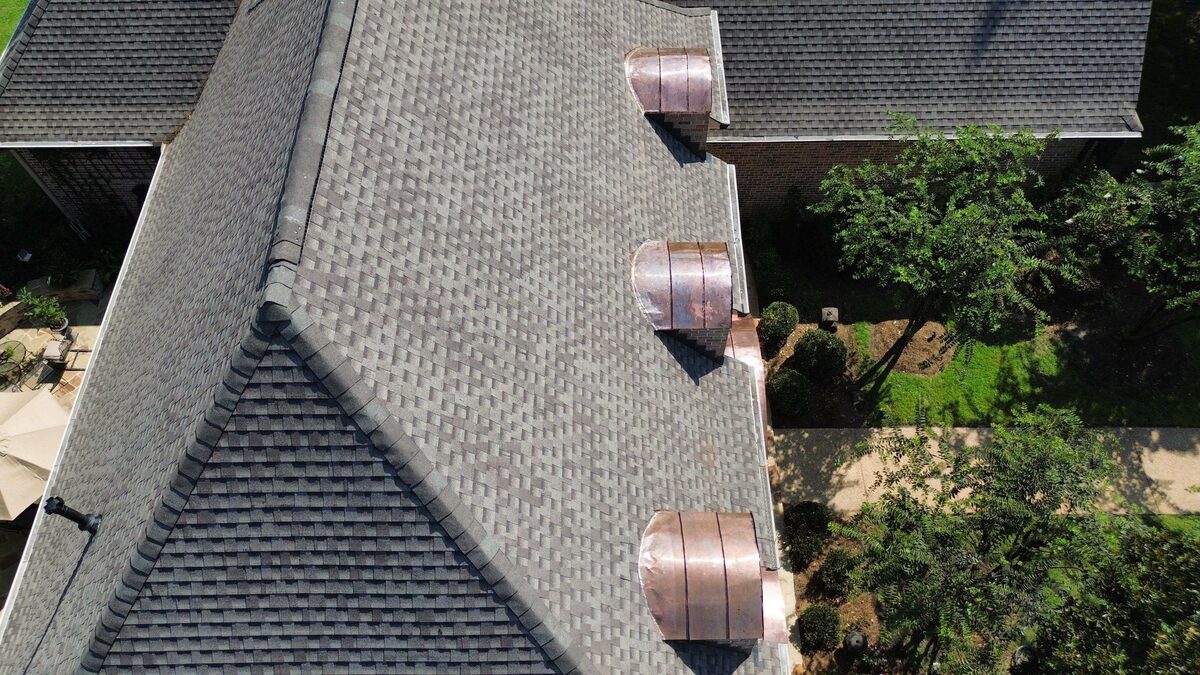 Finished residential roof by the Dickerson Contracting crew