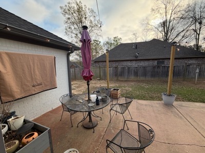 Bare backyard patio before the build