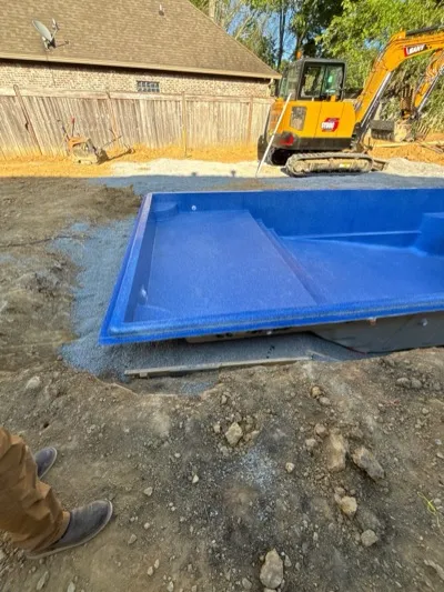 Latham fiberglass shell arriving on site